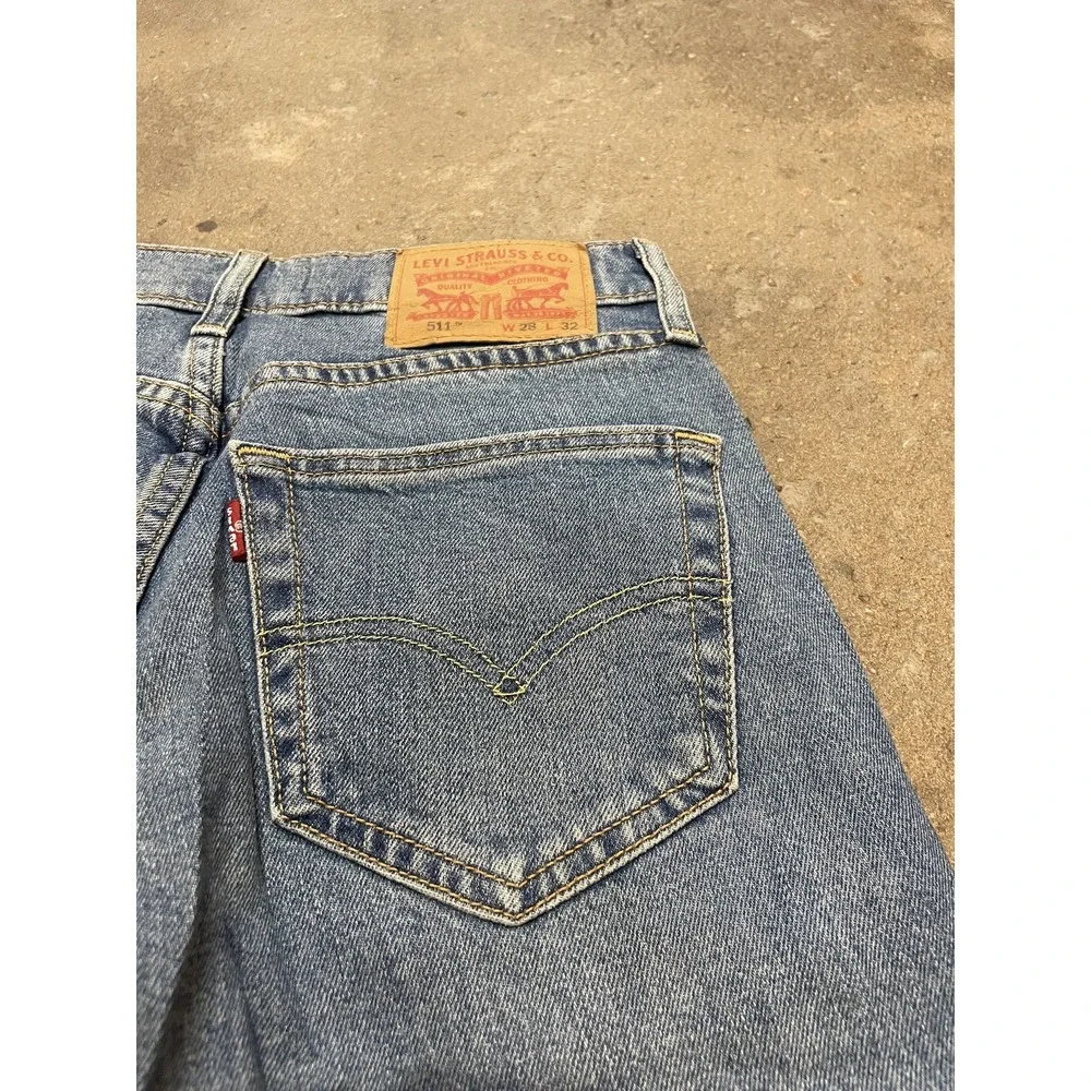NWT LEVI'S 511 Flex Light Blue Stretch Slim Fit‎ Denim Men's Jeans 28W x 32L